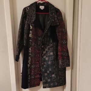 Elegant Patchwork Trench Coat